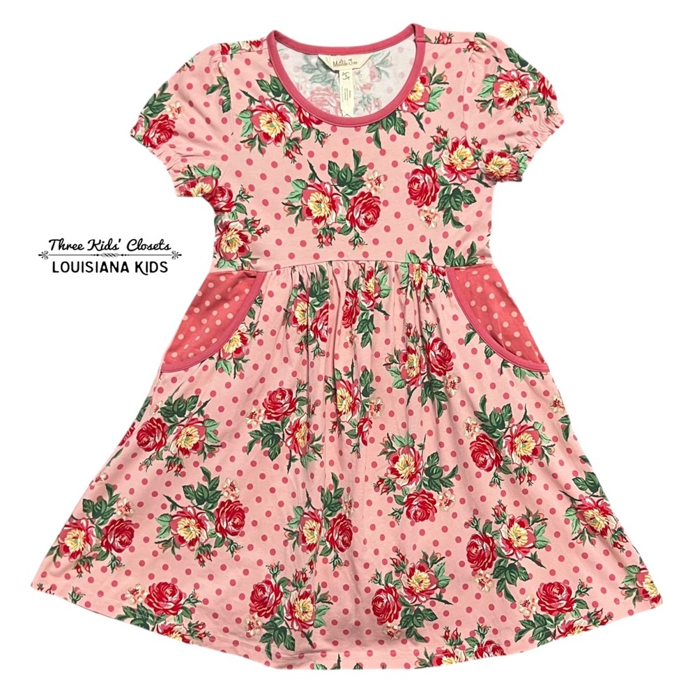 Matilda Jane 6Y Brilliant Daydream Pretty in Pink Floral Polkadot Dress